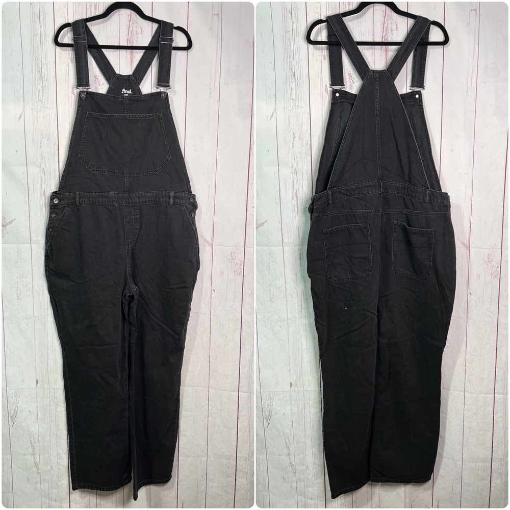 Find. Overalls Black Denim Overalls Plus Size 3x  100% Cotton